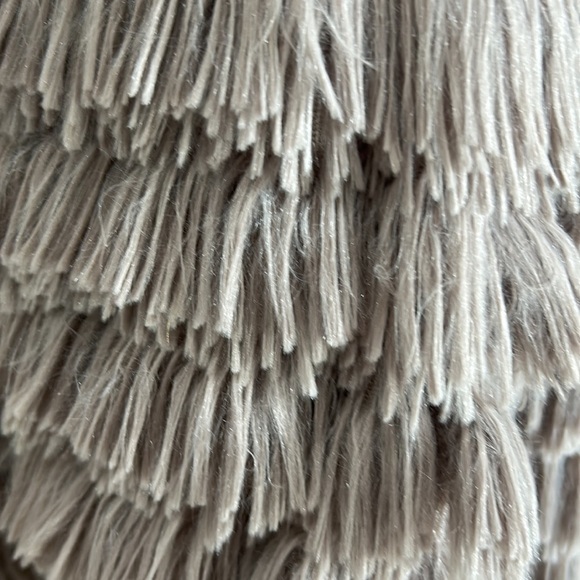 She + Sky Mocha Faux Fur Layered Hippie Shag Open Front Coat Size L‎ (891) - Picture 5 of 13